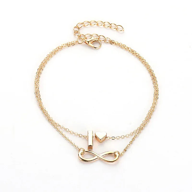 Infinity Heart Anklet Personalized