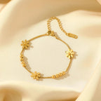 Pulseira de flor dourada