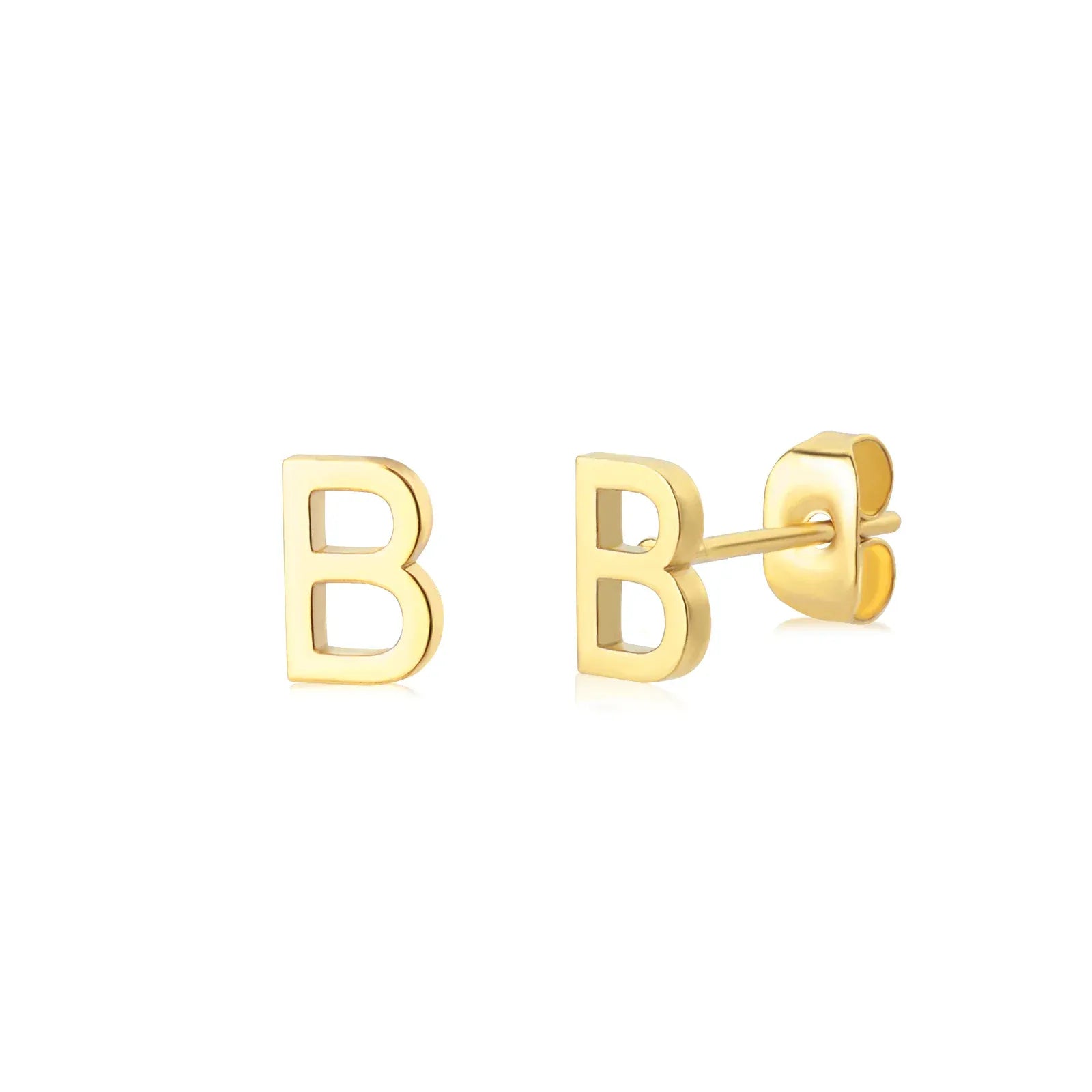 Cute A-Z Initial Letter Earrings for Women Gold Color Stainless Steel Stud Earrings Christmas Piercing Earring Fashion Jewelry