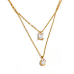 Colar de zircónia de camada dupla