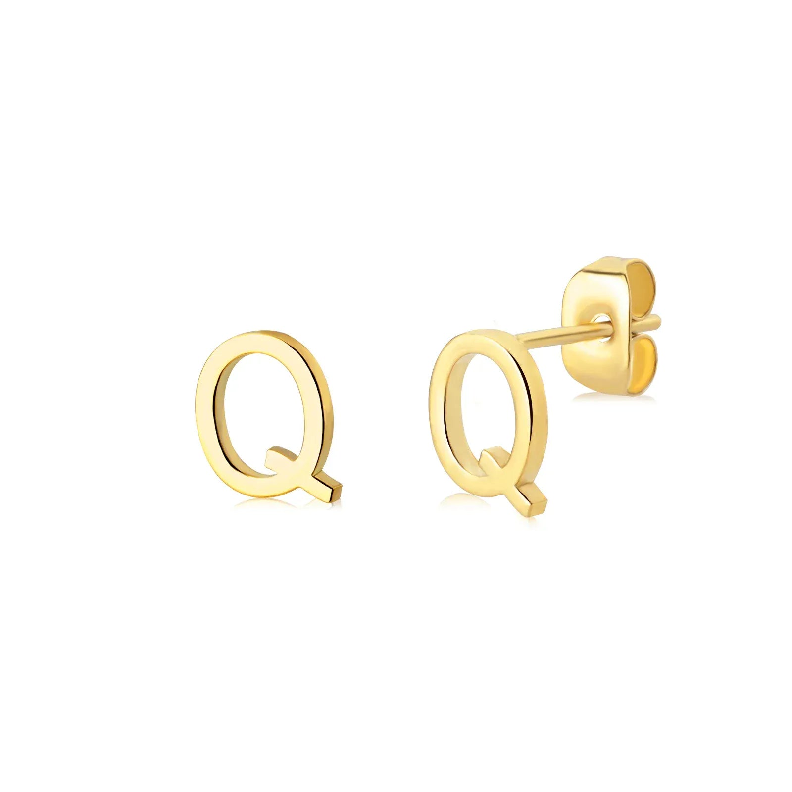 Cute A-Z Initial Letter Earrings for Women Gold Color Stainless Steel Stud Earrings Christmas Piercing Earring Fashion Jewelry