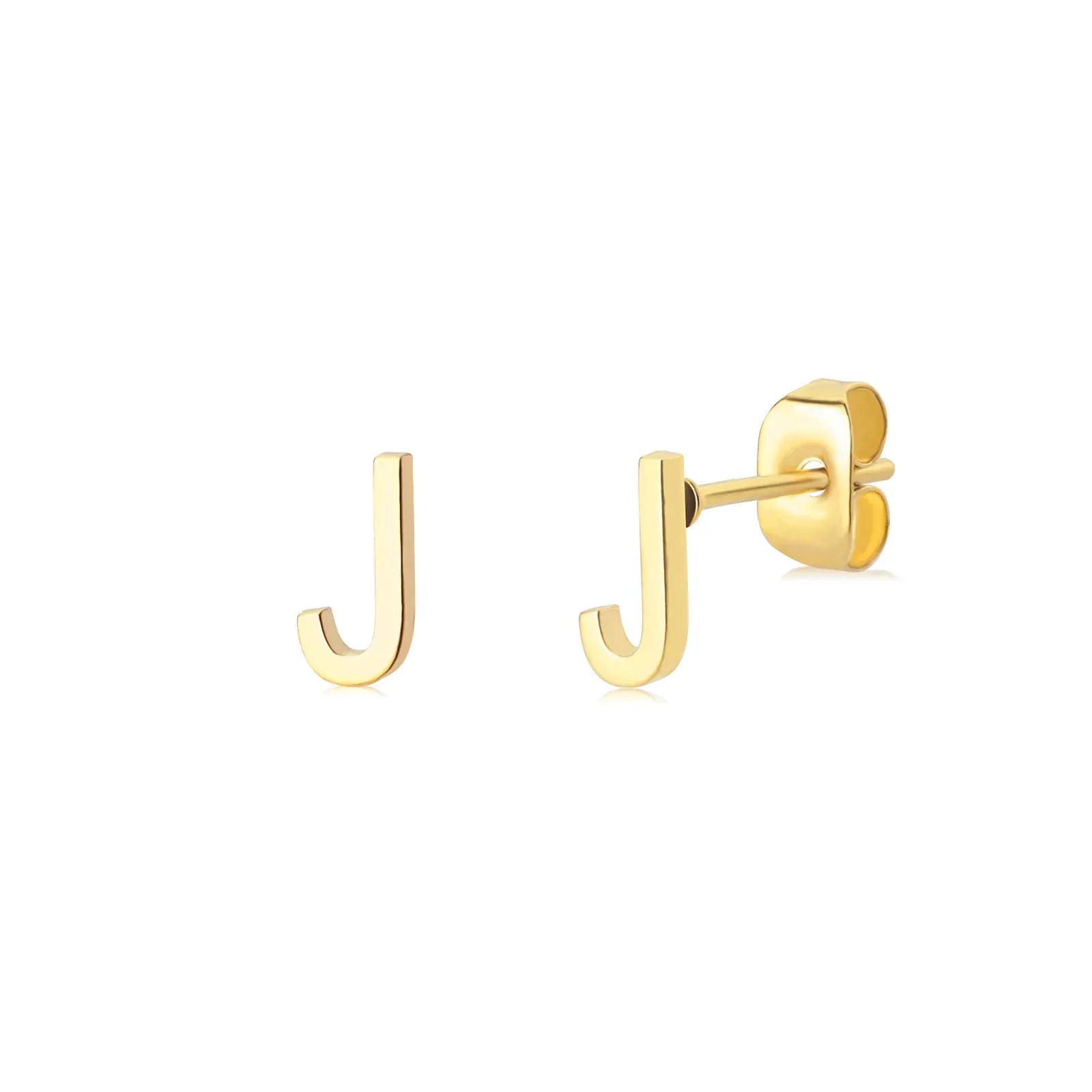 Cute A-Z Initial Letter Earrings for Women Gold Color Stainless Steel Stud Earrings Christmas Piercing Earring Fashion Jewelry
