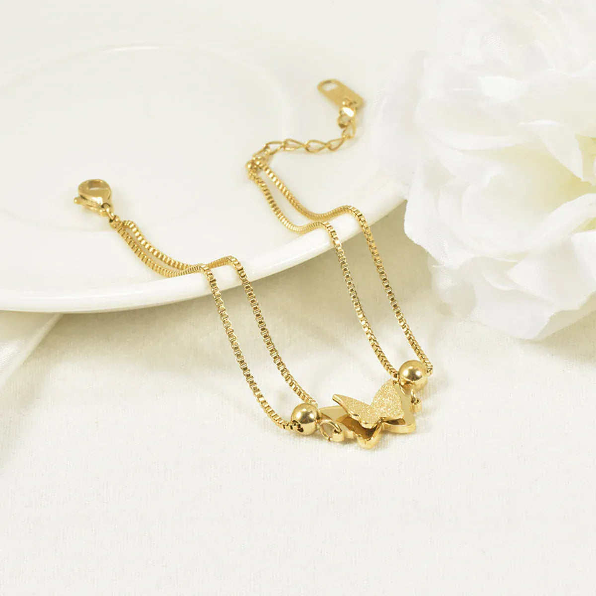 Frosted Butterfly Anklet