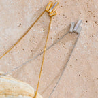 Colar com pendente retangular