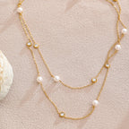 Pearl Zircon Layered Necklace