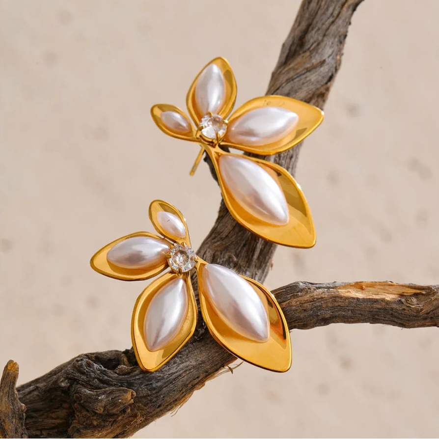 Pendientes de perlas vegetales