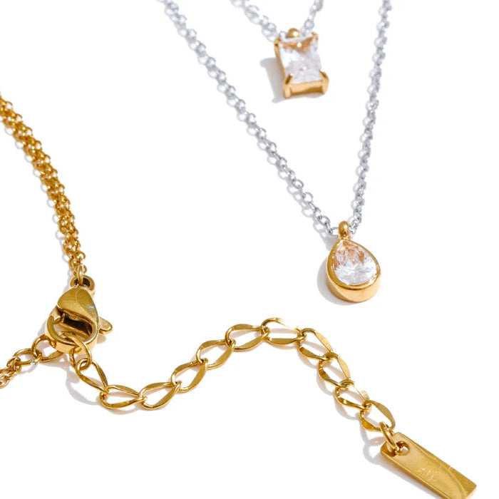 Collar de doble capa de circonitas