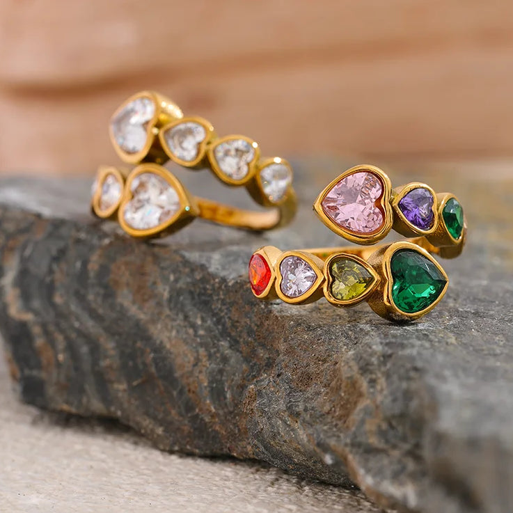 Delicate Zircon Heart Ring