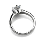 Luxury 925 Sterling Silver Classic Ring for Women Six claw jewelry simple 70ct diamond ring imitation diamond women's ring