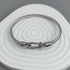 New steel wire button pattern horseshoe gold-plated stainless steel bracelet 18K, high quality waterproof couple bracelet, wife