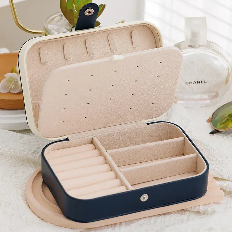 Portable Leather Jewelry Storage Box