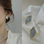 Blue Leaf Earrings