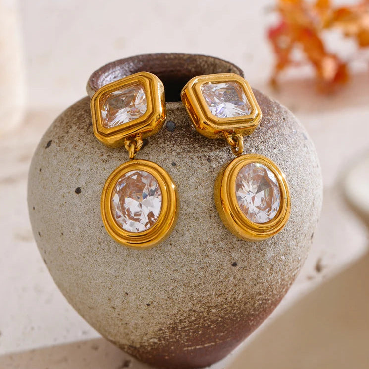 Shiny Cubic Zirconia Earrings