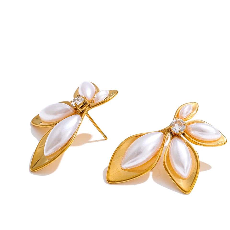 Pendientes de perlas vegetales