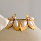 Pendientes de perlas vegetales