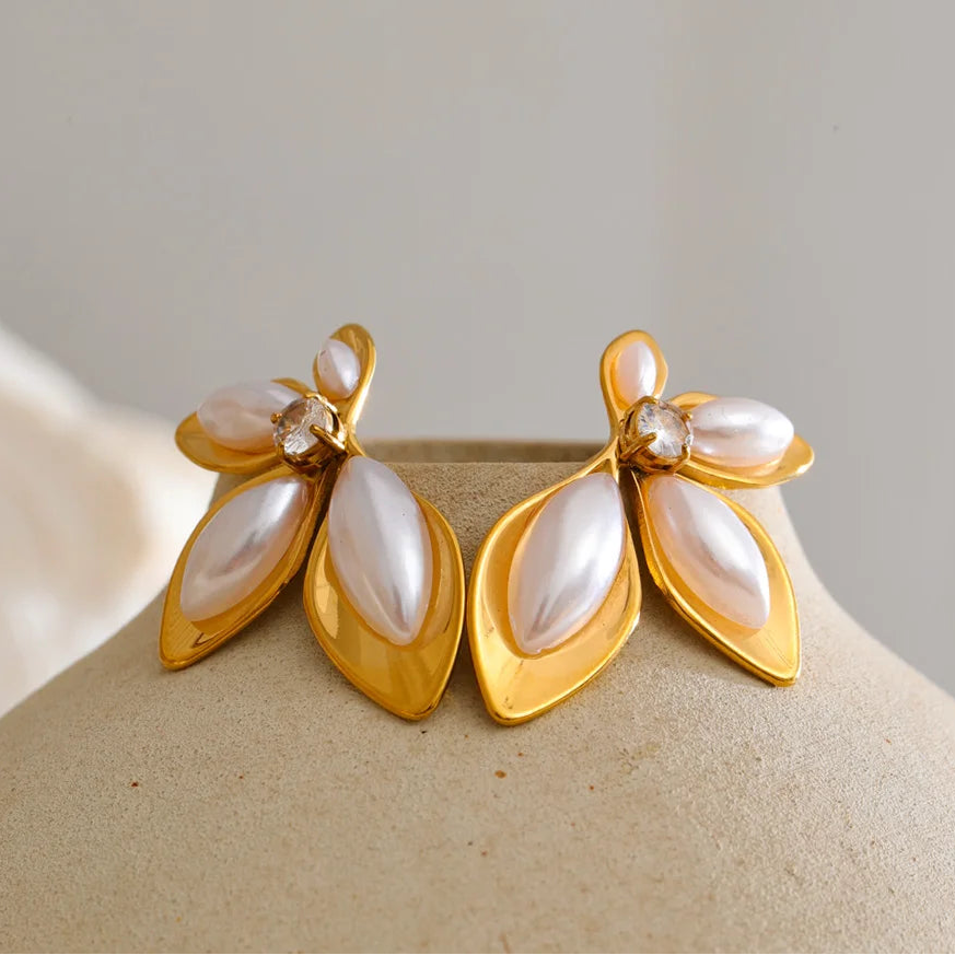 Pendientes de perlas vegetales