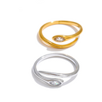 Anel de Zircónias em Forma de Cobra