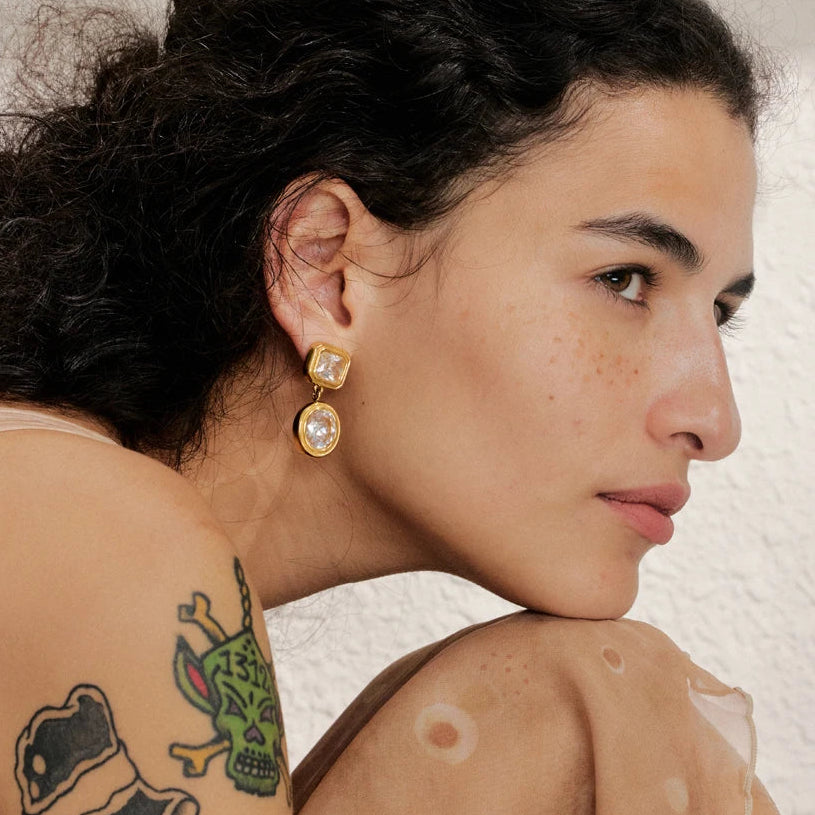 Shiny Cubic Zirconia Earrings