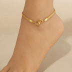 Double Heart Anklet