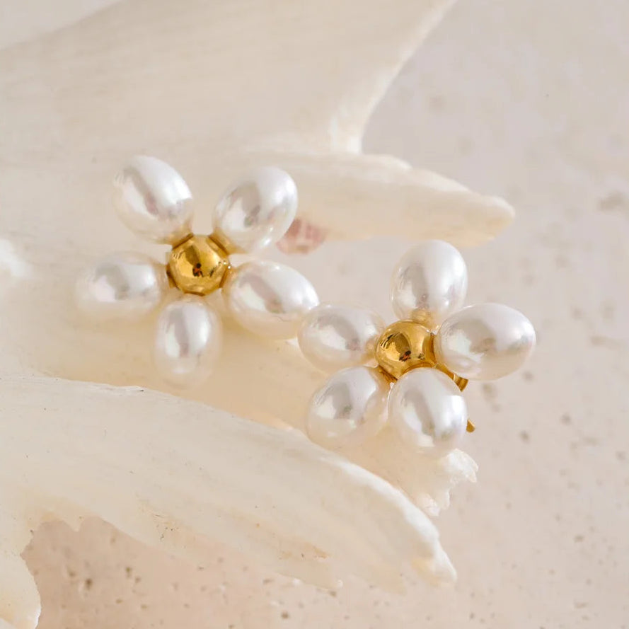 Pearls Flower Earrings