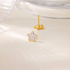 Cute Dripping Oil Star Stud Earrings For Women Girls Gold Color Star Earrings Female Wedding Aesthetic Jewelry Accessories