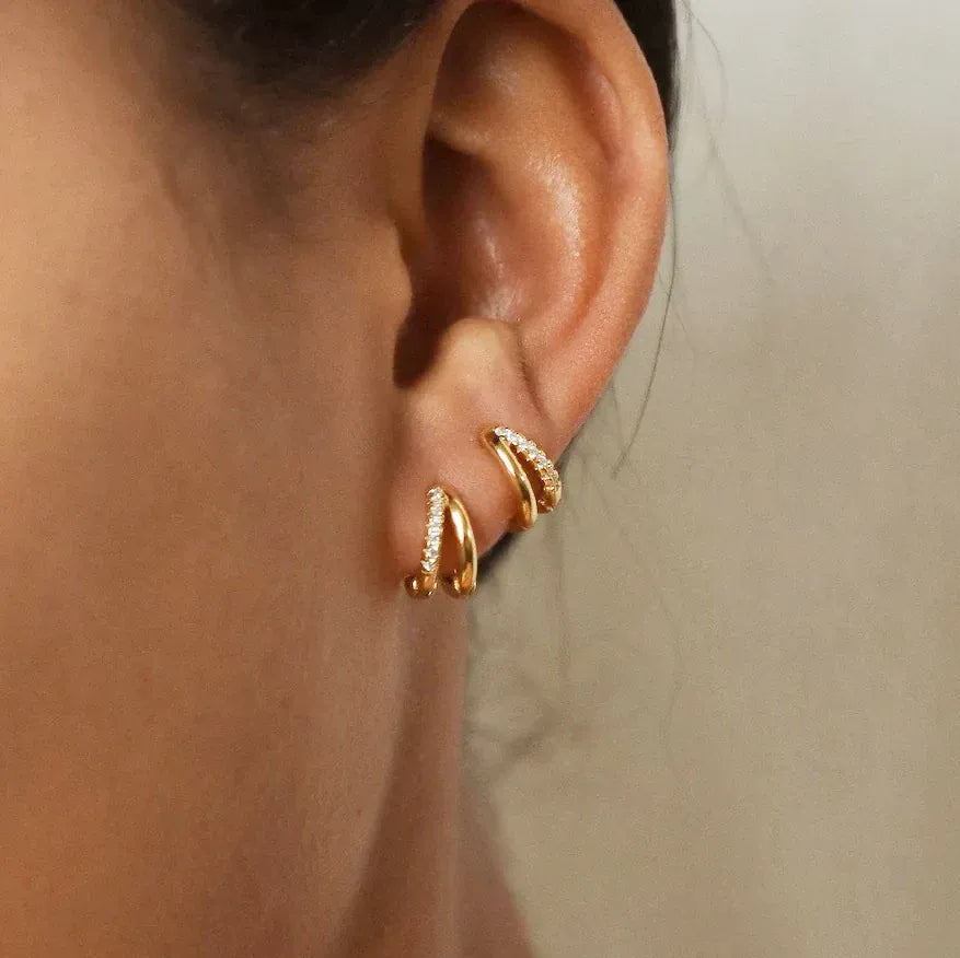 Liekoo Round Hoop Earrings – Bold Punk Style