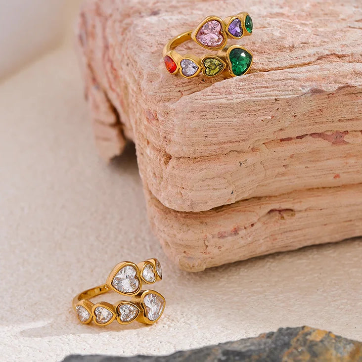Delicate Zircon Heart Ring