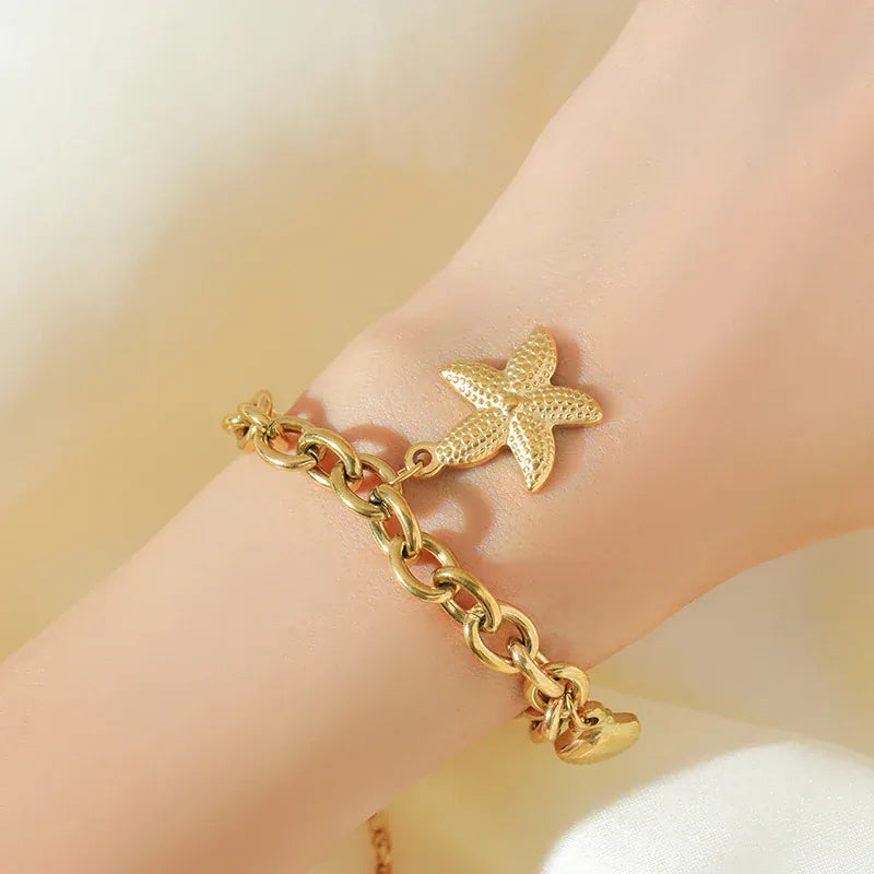 Pulseira de concha estrela-do-mar