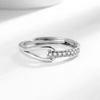 925 Sterling Silver High-End Full Diamond Hollow Design Horseshoe-Shaped Zircon Ring Personalized High-Quality Women's Ring