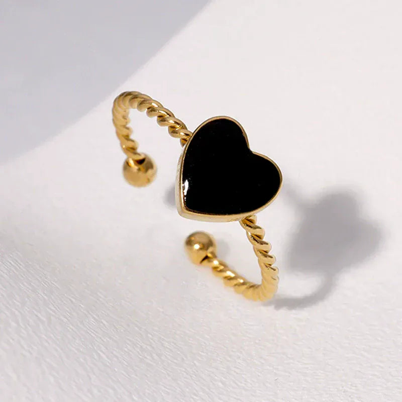 Liekoo Plated Heart Open Ring – Vintage Charm