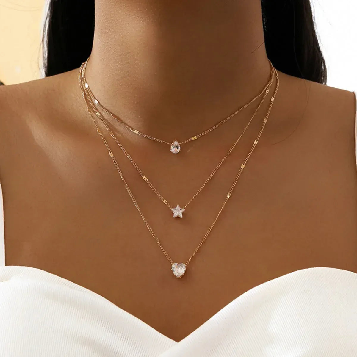 Liekoo Star Chain Necklace – Trendy & Sparkling