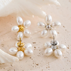 Pearls Flower Earrings