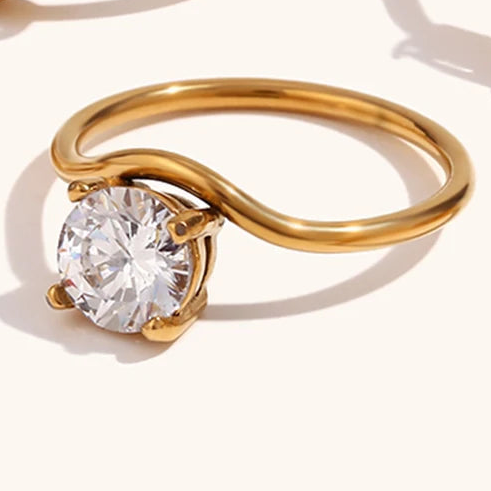 Water Drop Zircon Ring