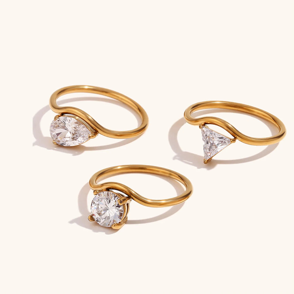 Water Drop Zircon Ring