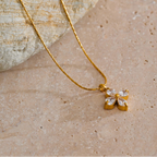 Cubic Zircon Flower Necklace