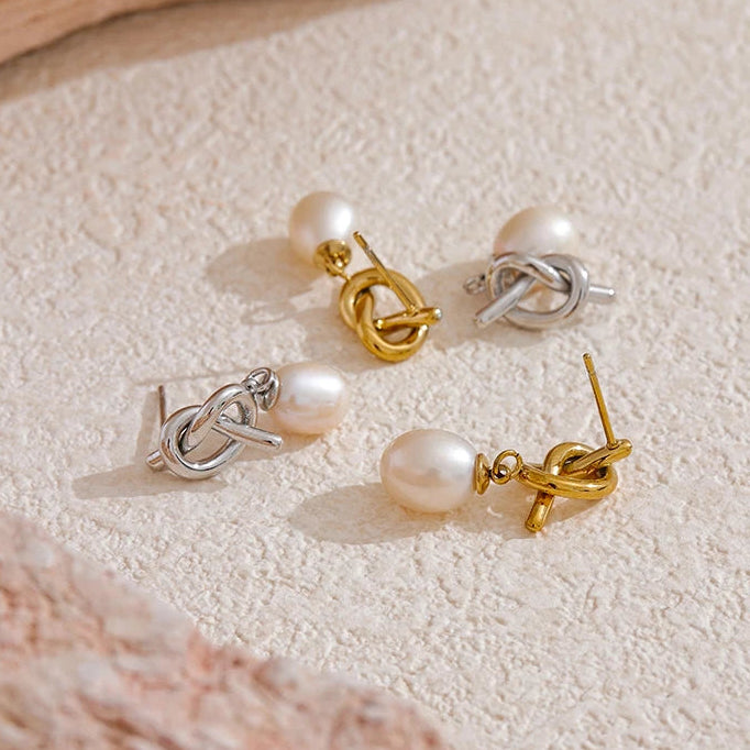 Pendiente de perla simple