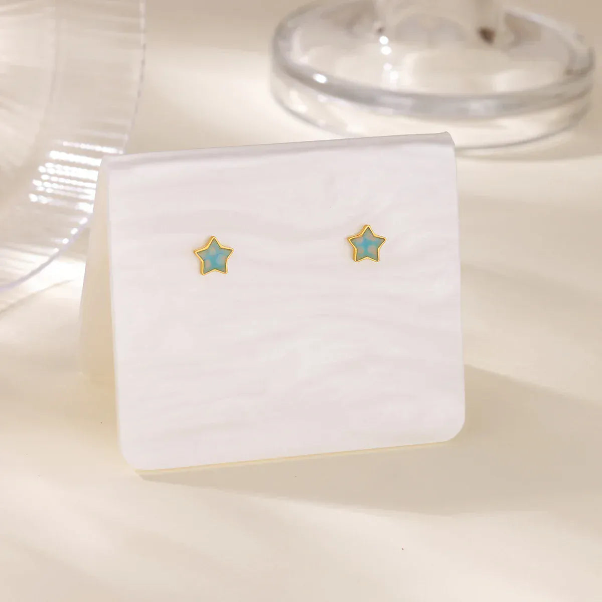 Cute Dripping Oil Star Stud Earrings For Women Girls Gold Color Star Earrings Female Wedding Aesthetic Jewelry Accessories