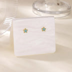 Cute Dripping Oil Star Stud Earrings For Women Girls Gold Color Star Earrings Female Wedding Aesthetic Jewelry Accessories