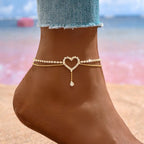 Heart Double Layer Anklet