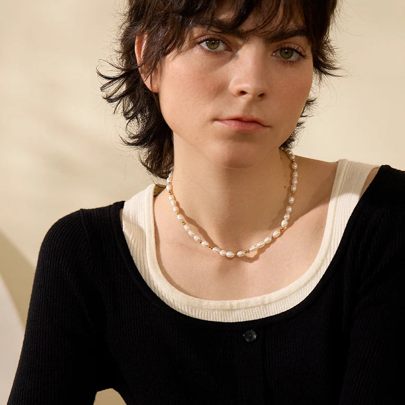 Collar de perlas de iridiscencia