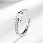 925 Sterling Silver High-End Full Diamond Hollow Design Horseshoe-Shaped Zircon Ring Personalized High-Quality Women's Ring