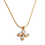 Cubic Zircon Flower Necklace