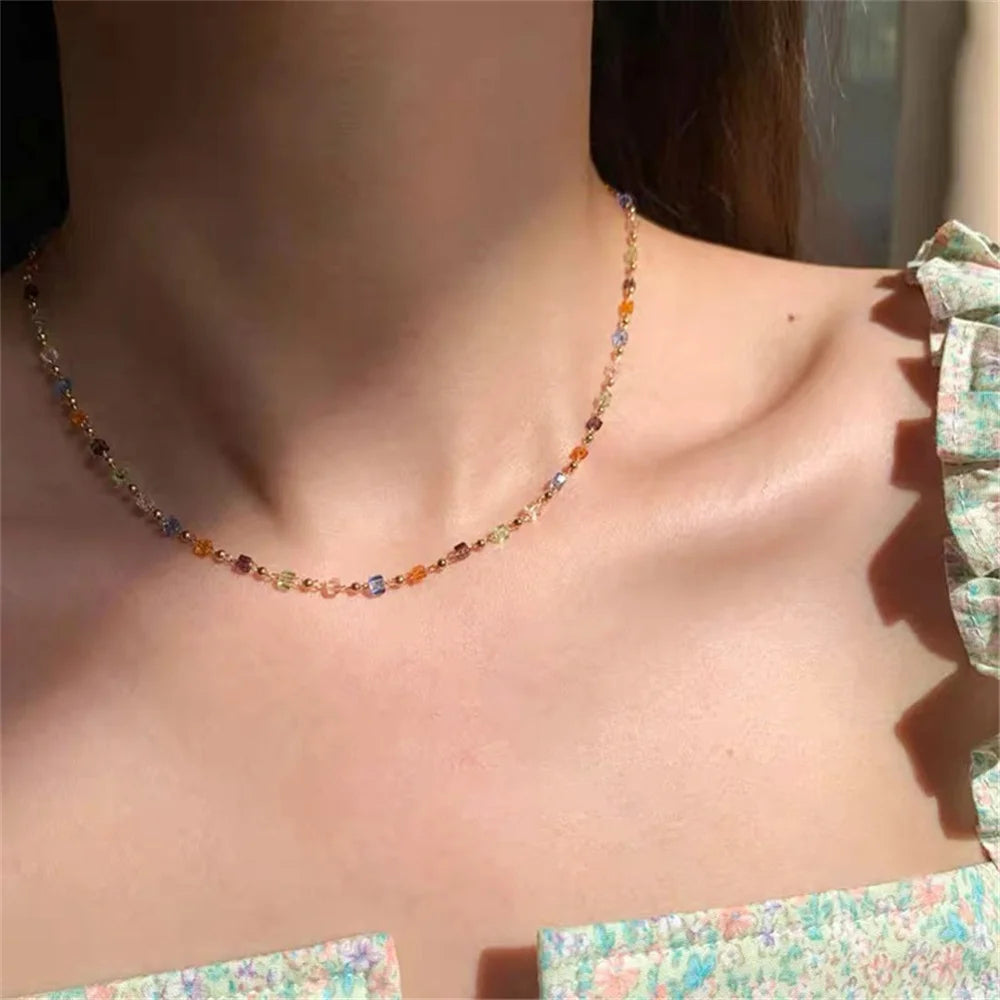 Colorful Square Choker
