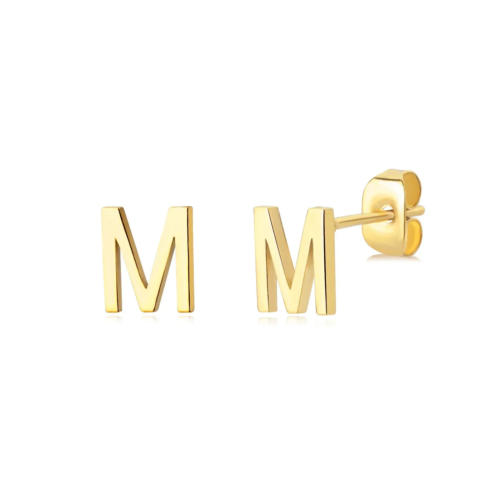 Cute A-Z Initial Letter Earrings for Women Gold Color Stainless Steel Stud Earrings Christmas Piercing Earring Fashion Jewelry