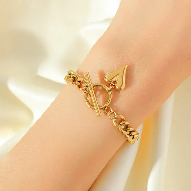 Pulseira com pendente coração