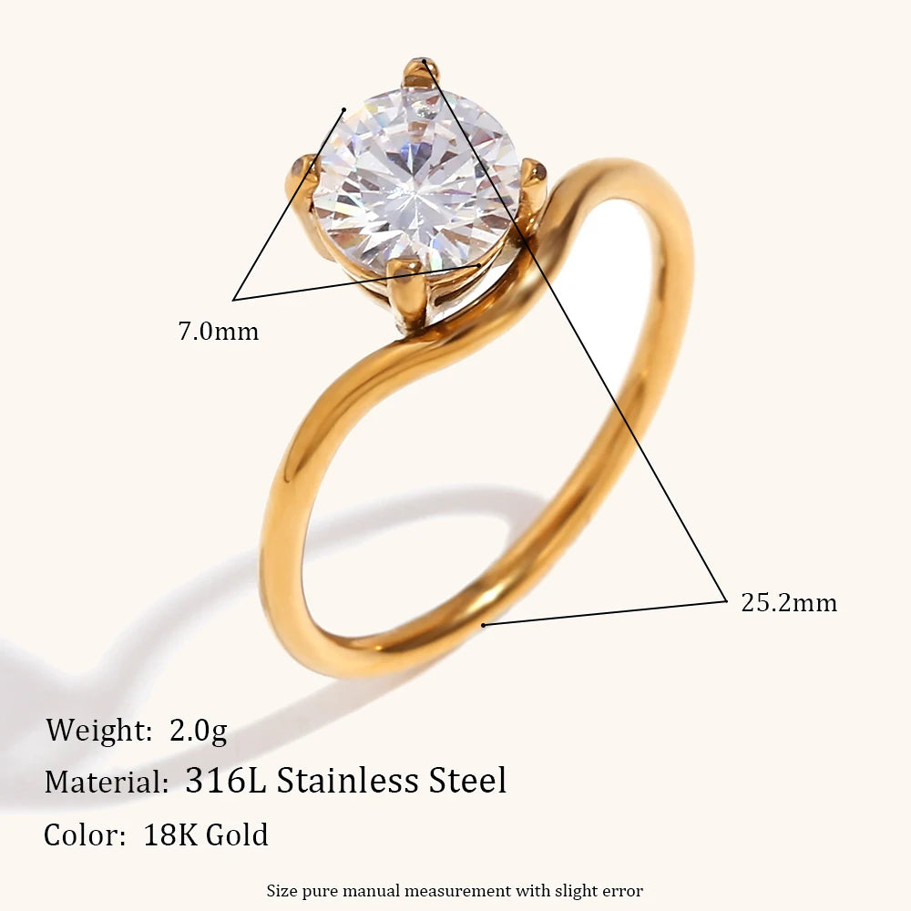 Water Drop Zircon Ring