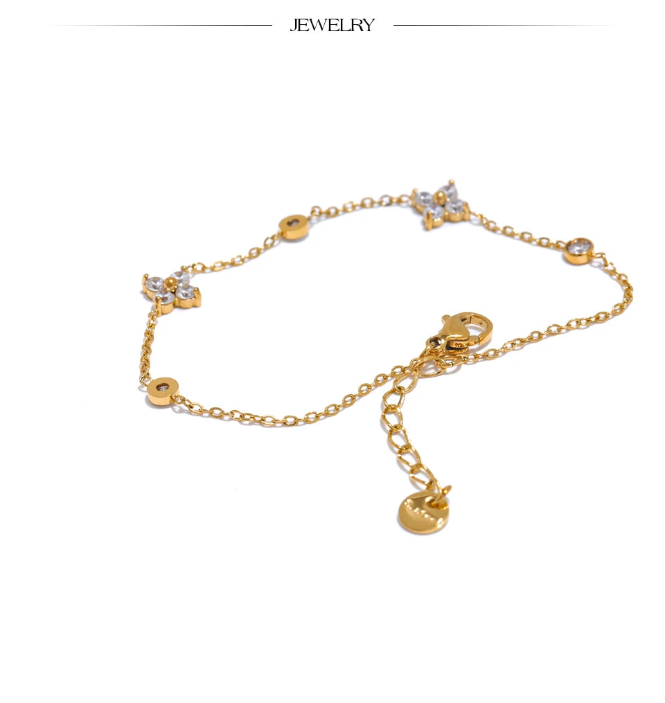 Pulsera de flores de circón