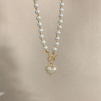 Heart Pearl Pendant Necklace