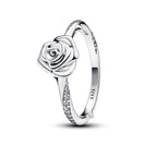 Hot Sale 925 Silver Rose in Bloom Ring For Women Exquisite Style Fashionable For Parties Wedding Luxury DIY Jewelry Fine Gifts