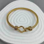 New steel wire button zircon four-leaf clover gold-plated bracelet 18K, high-quality waterproof couple bracelet, wife gift